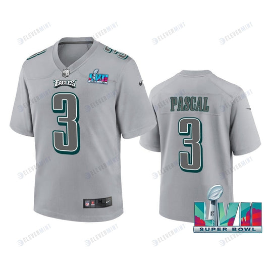 Zach Pascal 3 Philadelphia Eagles Super Bowl LVII Youth Atmosphere Game Jersey - Gray