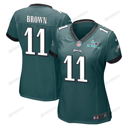 A.J. Brown 11 Philadelphia Eagles Super Bowl LVII Champions Women Game Jersey - Midnight Green