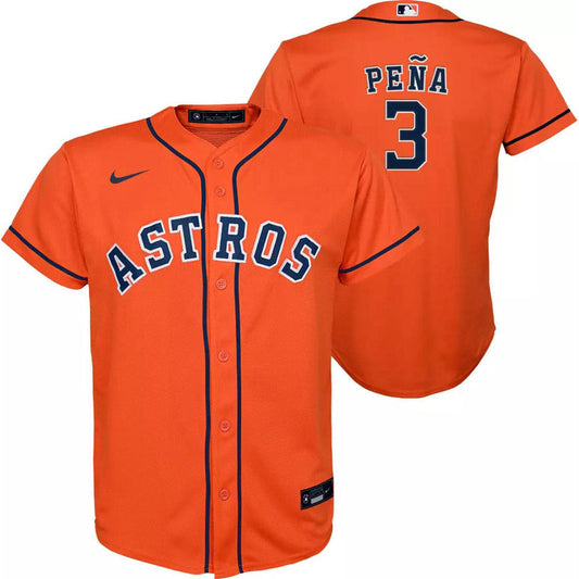 Youth Houston Astros Jeremy Pena Cool Base Replica Alternate Jersey - Orange